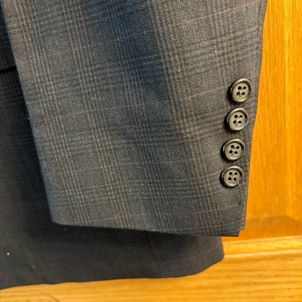 Vtg Kingsridge Mark Of The Best Wool Men’s 42 Blazer Navy Blue Window Pane Plaid